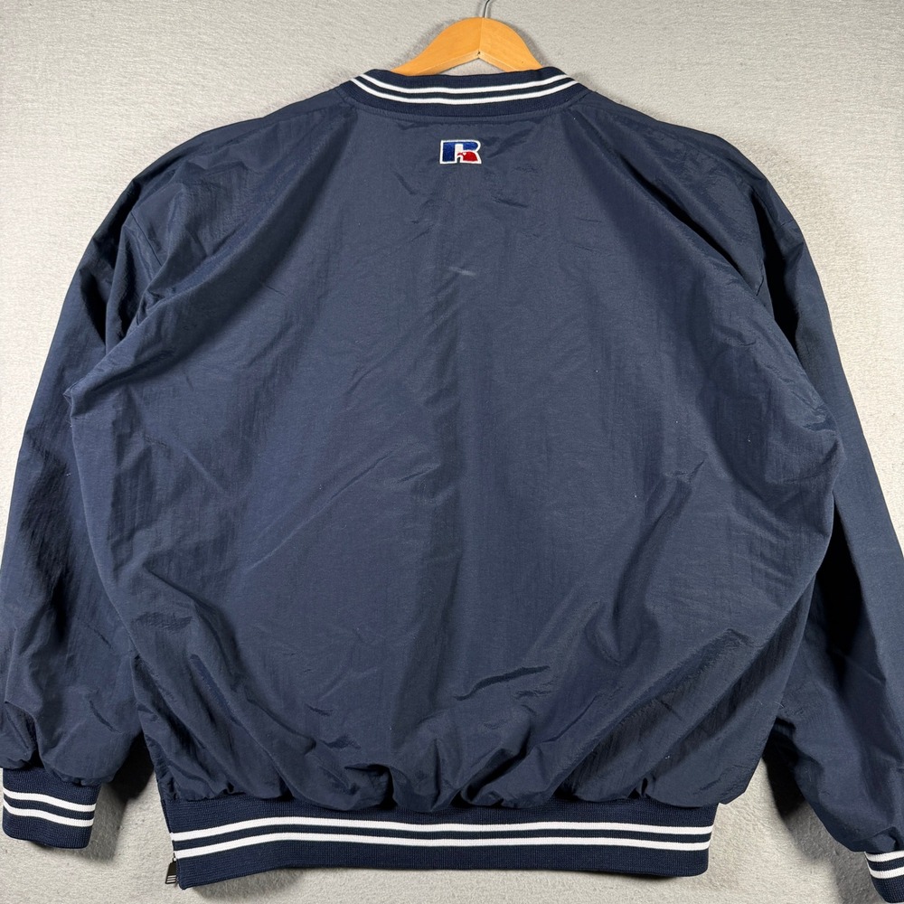 Vintage Cleveland Indians V-Neck Windbreaker XL Navy Blue MLB Russell Athletic - Picture 2 of 13